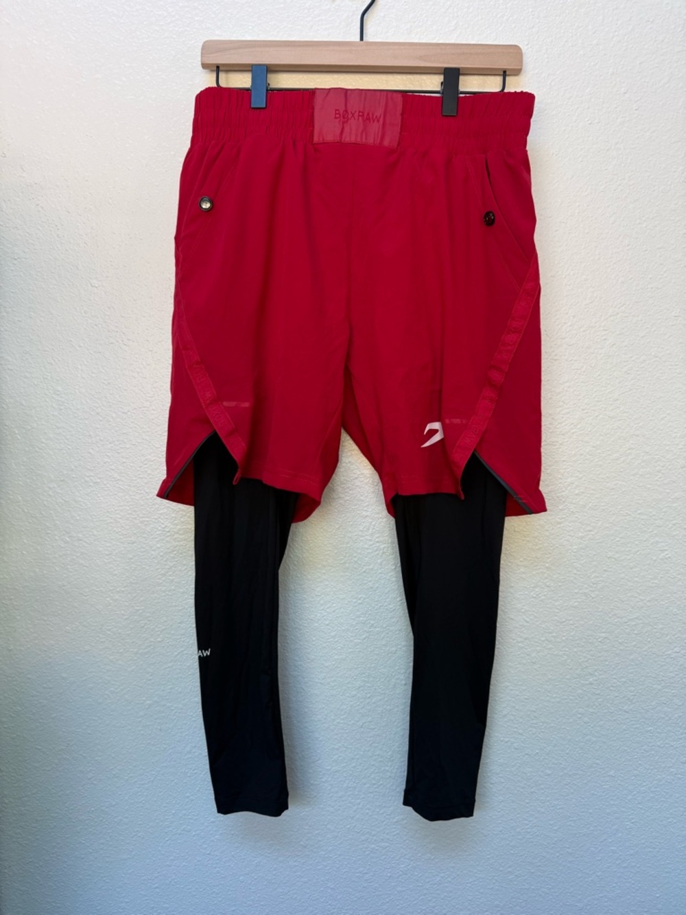 BOXRAW PEP SHORTS (2-IN-1 TRAINING TIGHTS) - RED